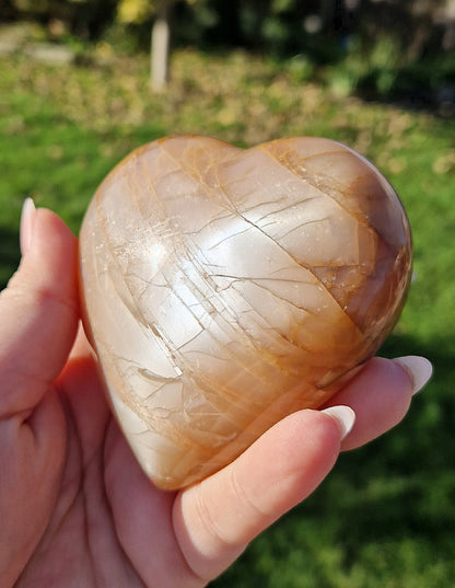 Peach Moonstone heart