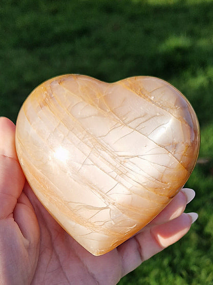 Peach Moonstone heart