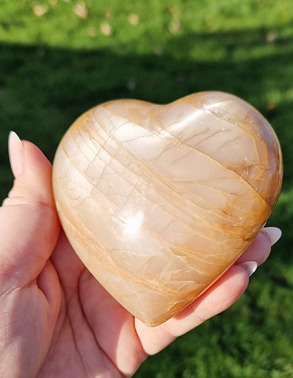 Peach Moonstone heart