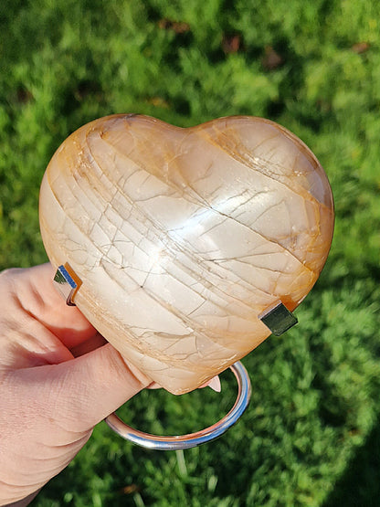 Peach Moonstone heart