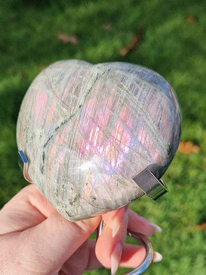 Labradorite heart