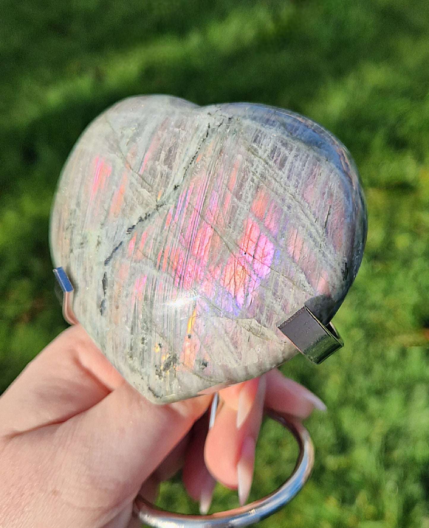 Labradorite heart