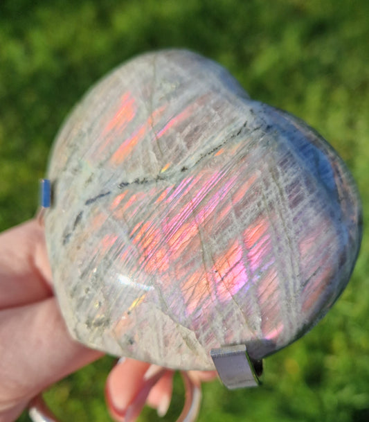 Labradorite heart