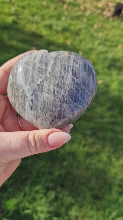 Labradorite heart