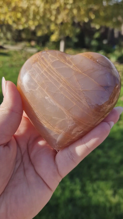 Peach Moonstone heart