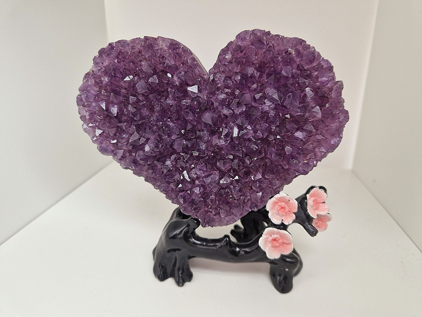 Amethyst Cluster Druzy Heart geode AAA+ quality