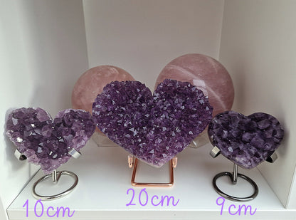 Amethyst Cluster Druzy Heart geode AAA+ quality